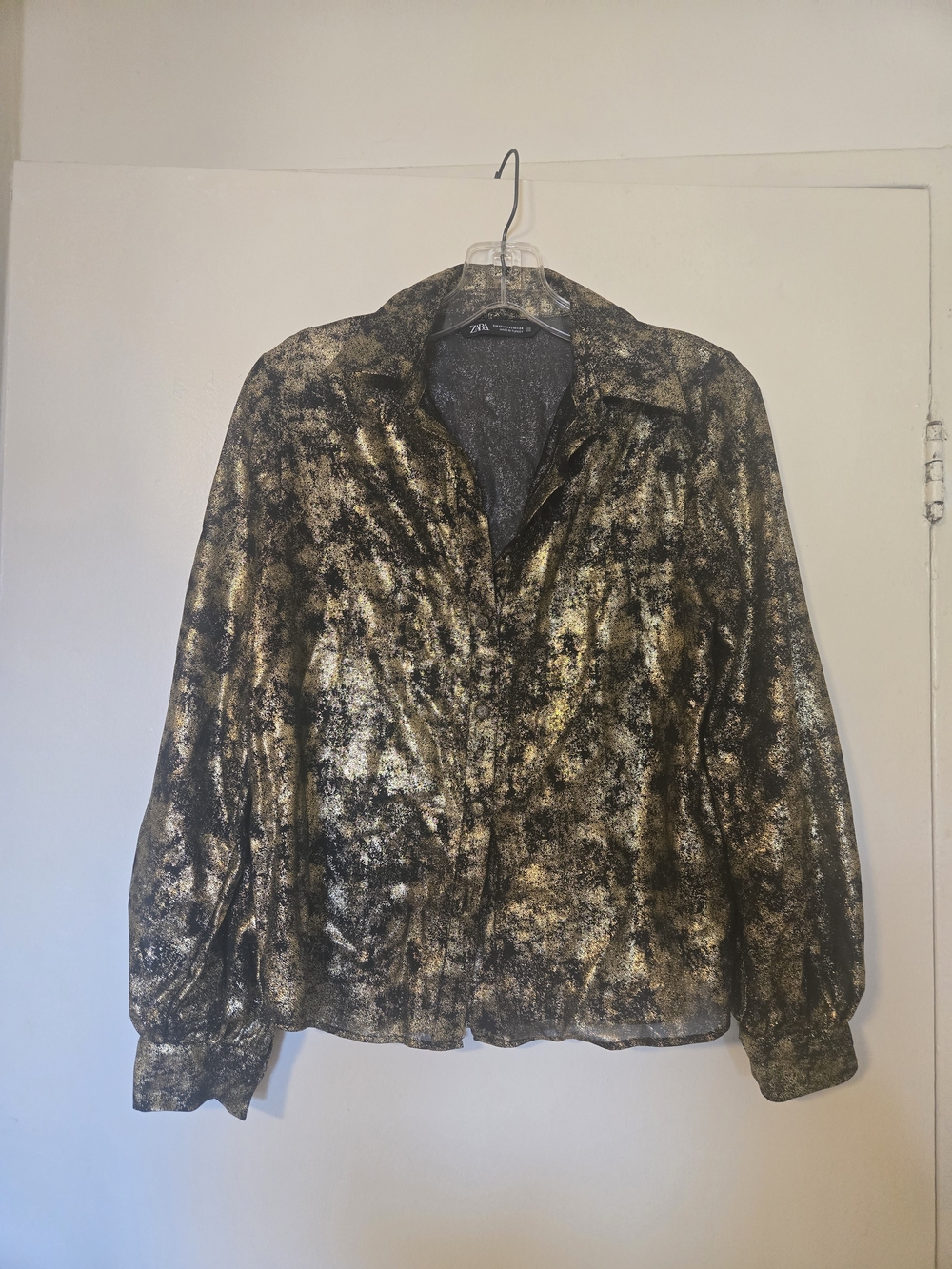 ZARA Black Glitter Evening Top - XS